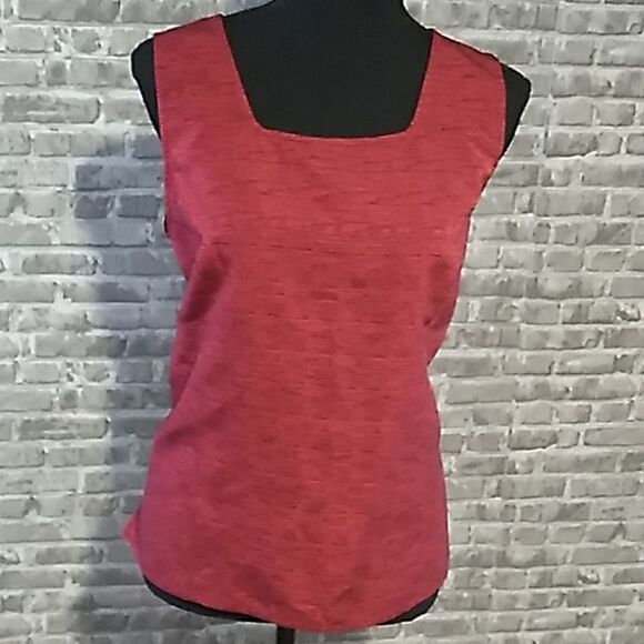 Dialogue Tops - Dialouge silk square neck business casual sleeveless blouse